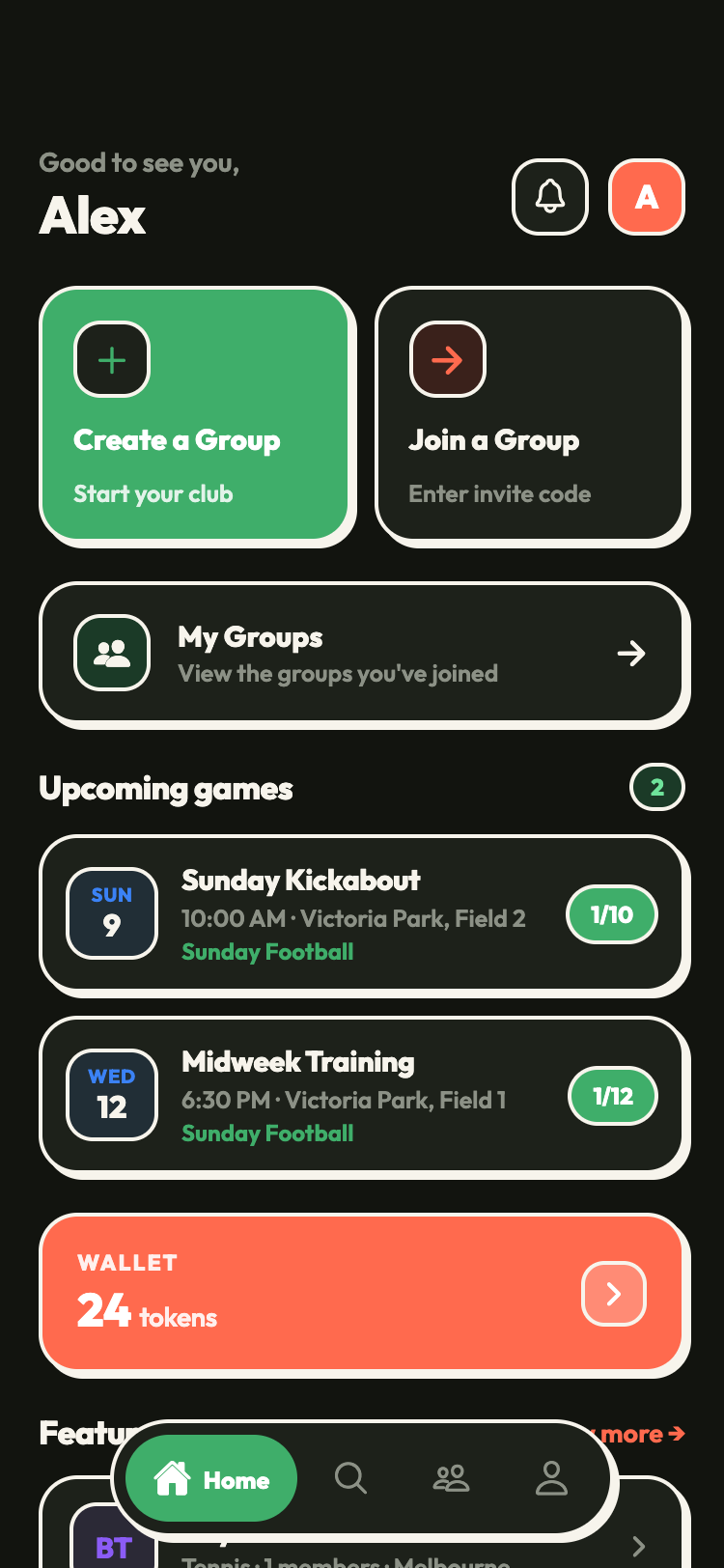 Beautiful in the Dark — Sports Mate app screenshot